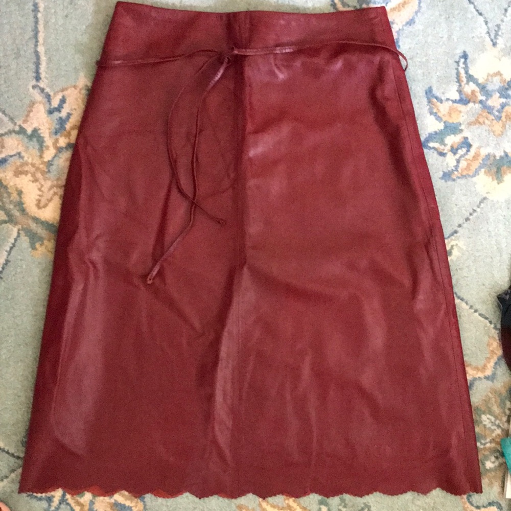 The Wrights Red Leather Skirt Sz. 4